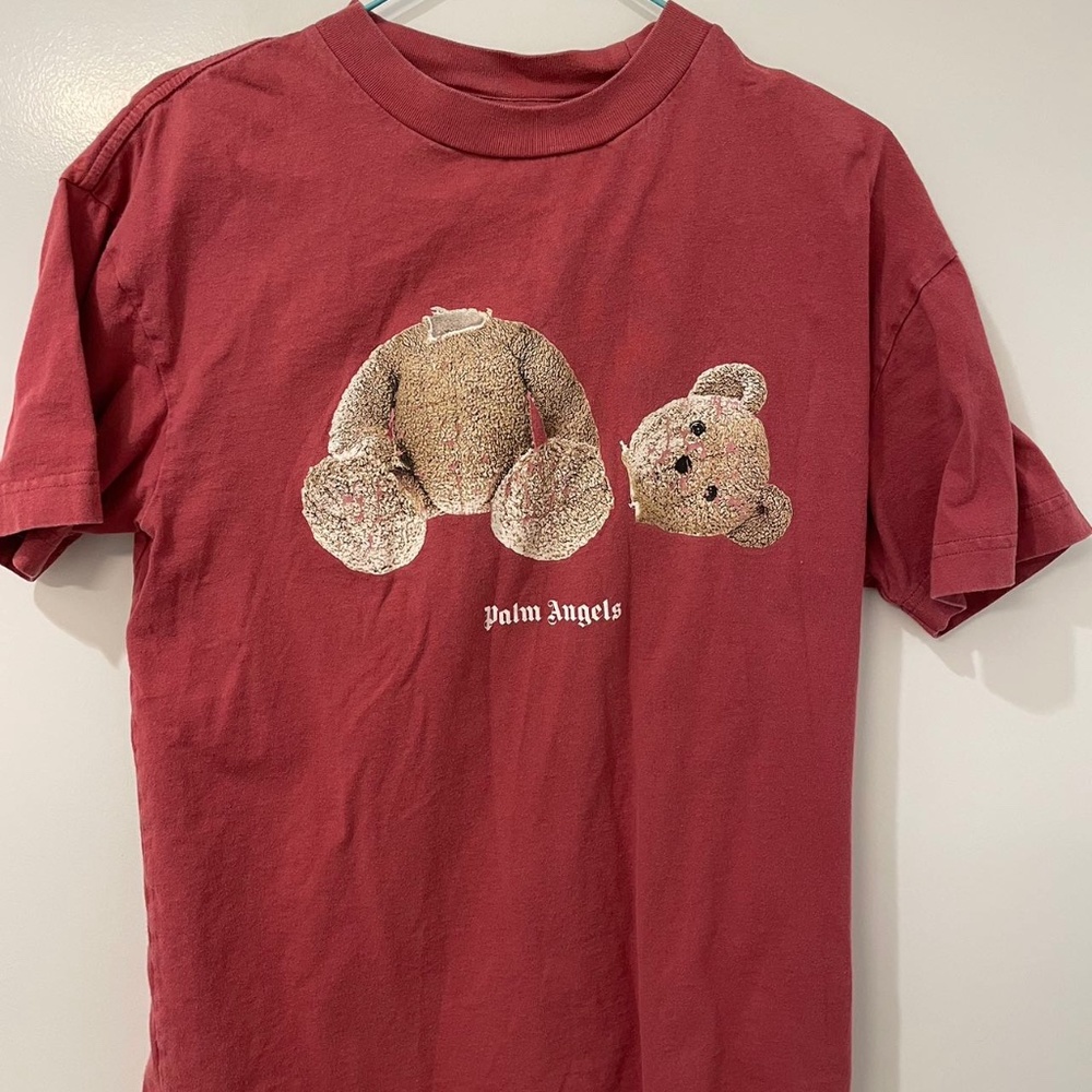 Palm Angels Kill The Bear Tee Burgundy & Brown Size S